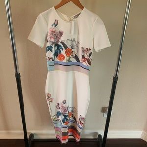 White floral midi dress (never worn w/ tags) 🌺🌼
